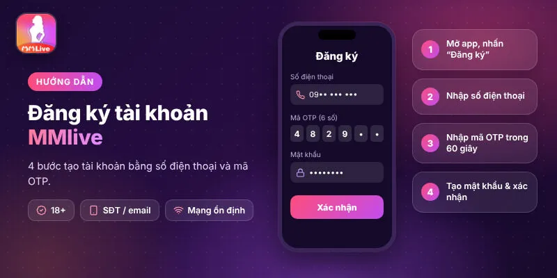 Hướng dẫn đăng ký tài khoản MMlive chi tiết